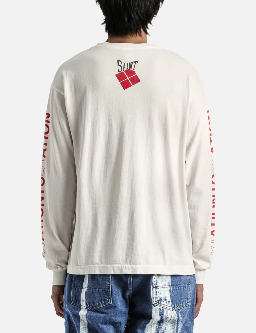 #SA66 SAINT pure cotton long-sleeved T P156 Color: White Size: S-XL